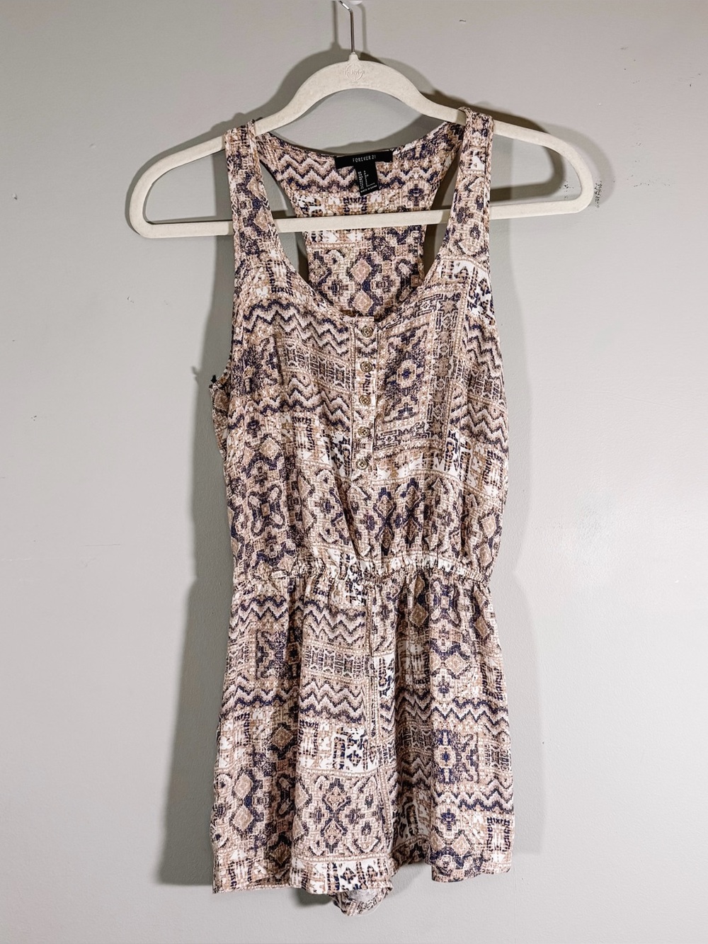 Forever 21 Aztec Sleeveless Romper Shorts Women’s Small Summer Festival Boho